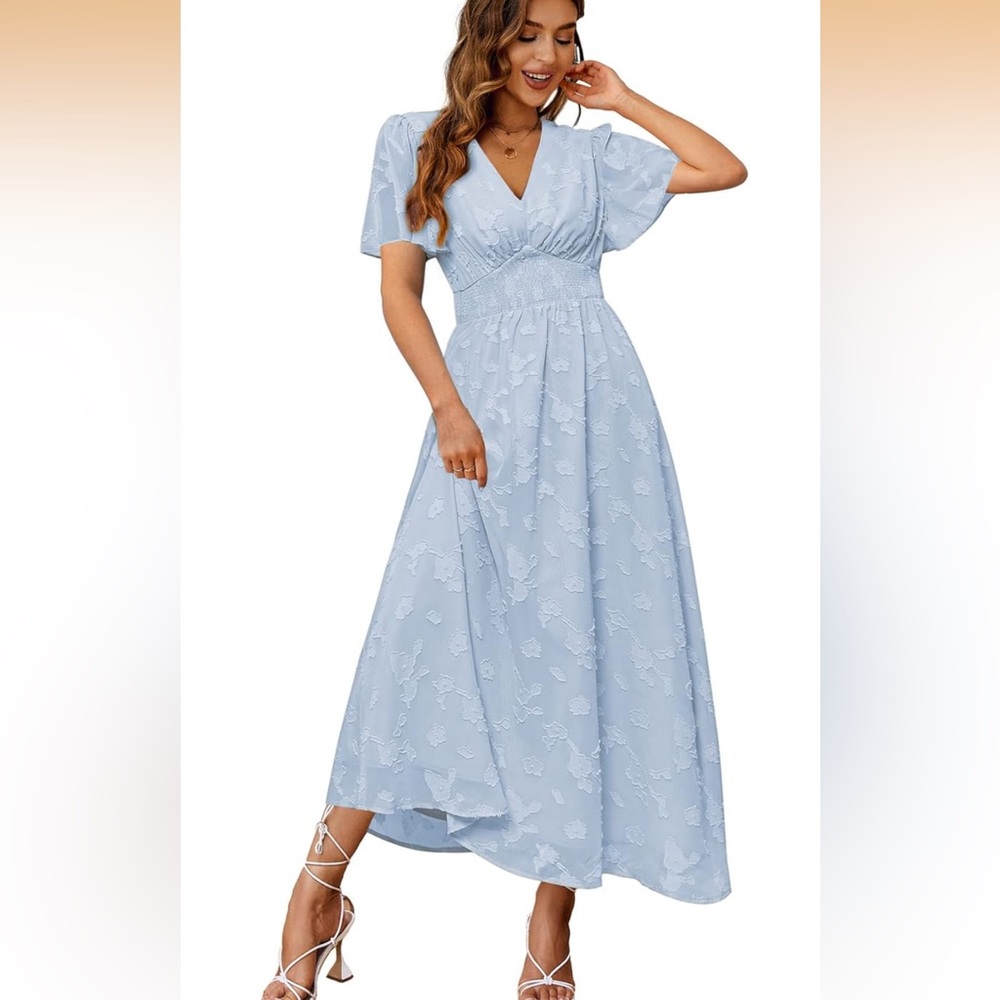 Simplee Apparel Light Blue Maxi Dress